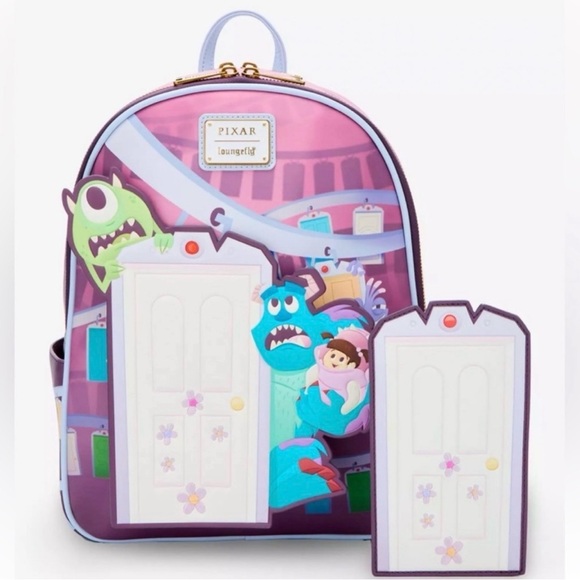 Loungefly Handbags - Loungefly Pixar Disney Monsters Inc. Door Scene Mini-Backpack w/wallet